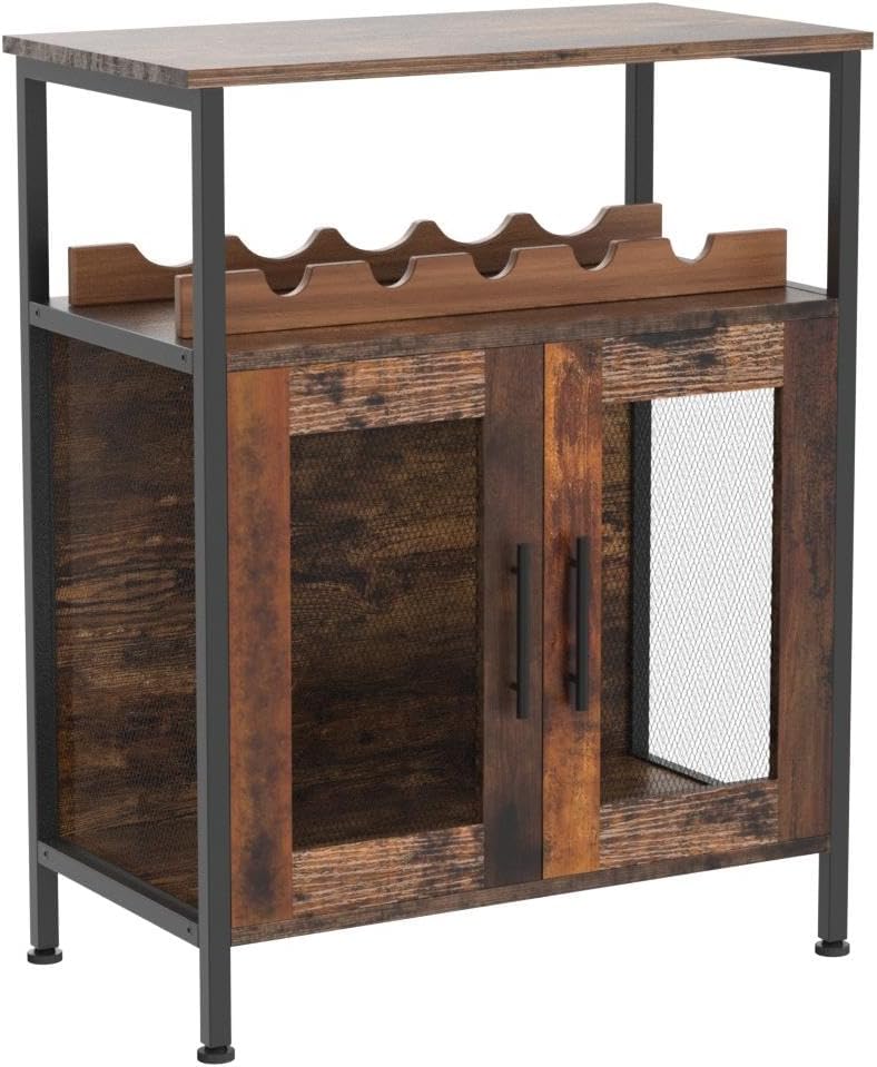 X-cosrack Rustic Mesh Door Wine Bar Sideboard Cabinet