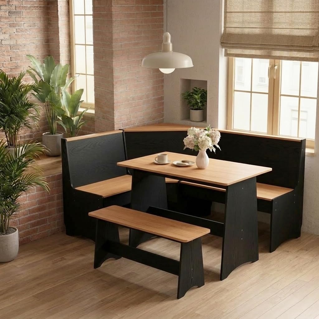 Yellow Black Farmhouse Nook Set