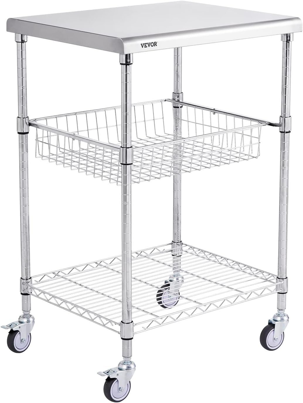 3-Tier Steel Rolling Utility Cart