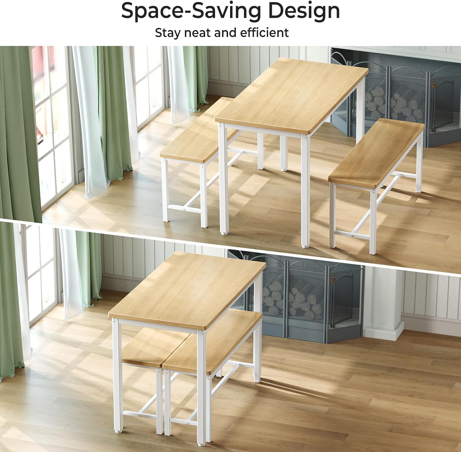 3pc Natural Dining Nook Set