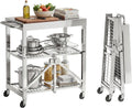 3-Tier Folding Outdoor Grill Cart
