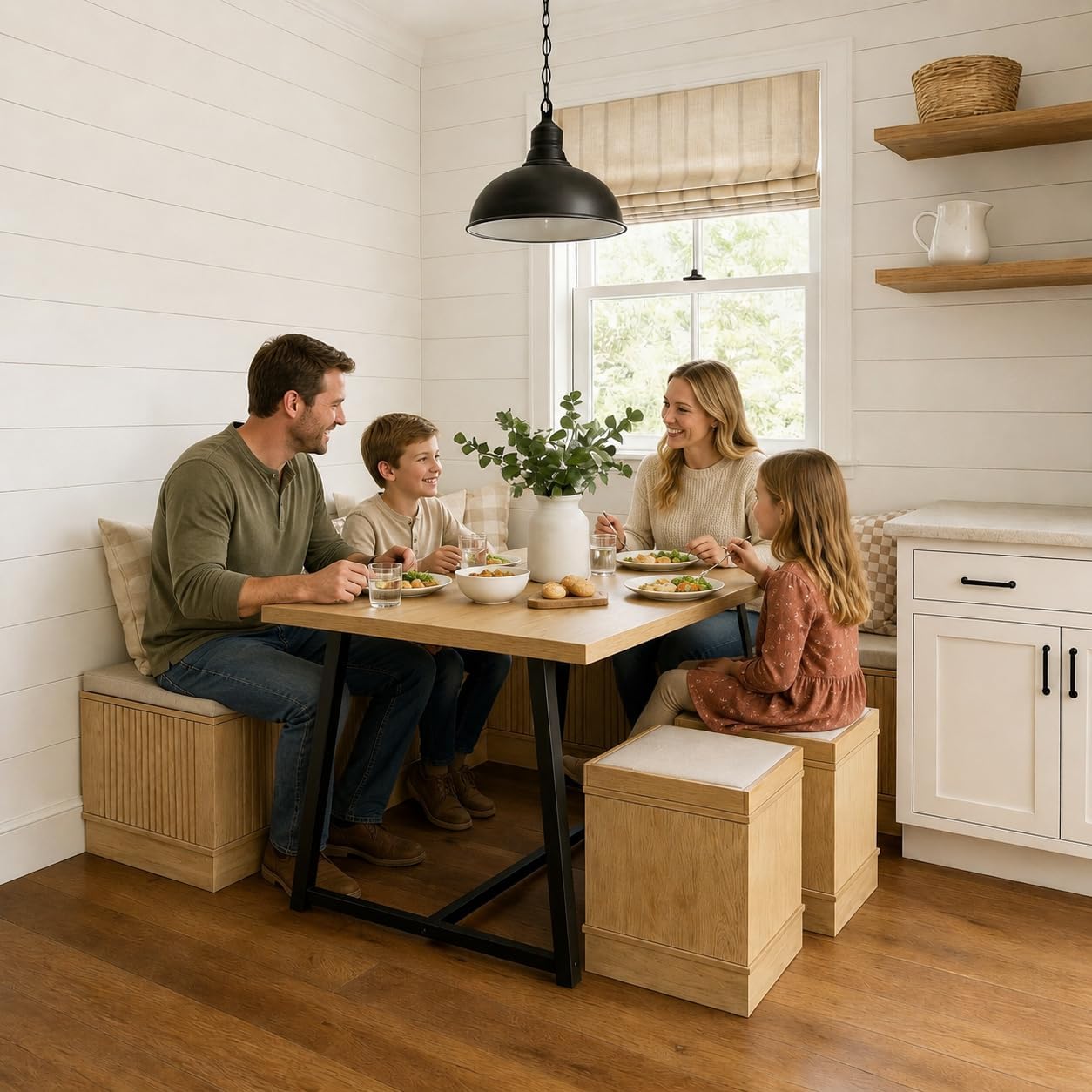 Natural Corner Booth Dining Set