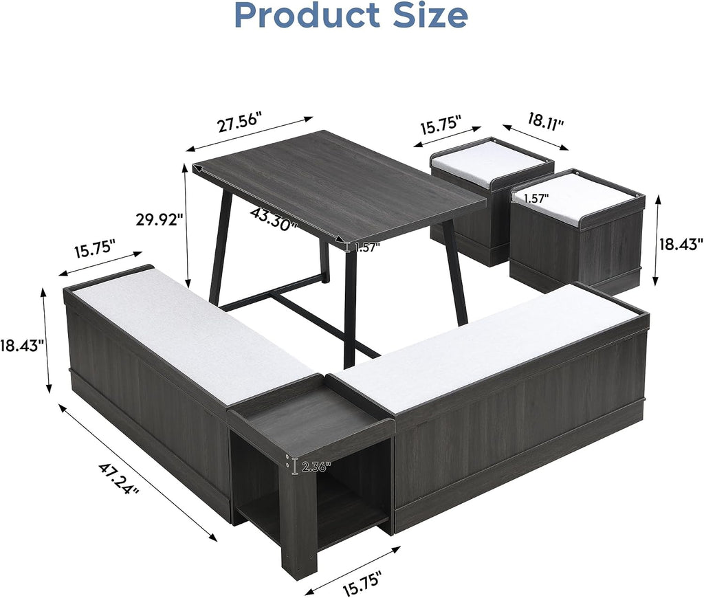 Espresso 6pc Breakfast Nook Set