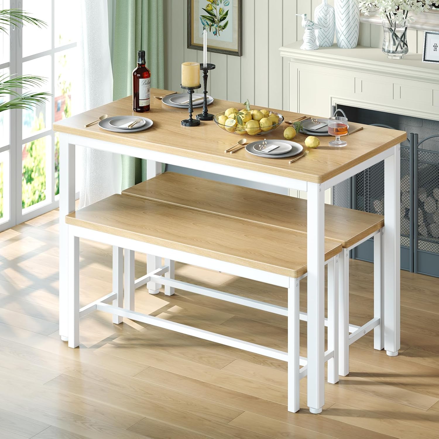 3pc Natural Dining Nook Set
