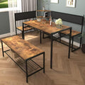 3pc Brown Corner Dining Nook Set