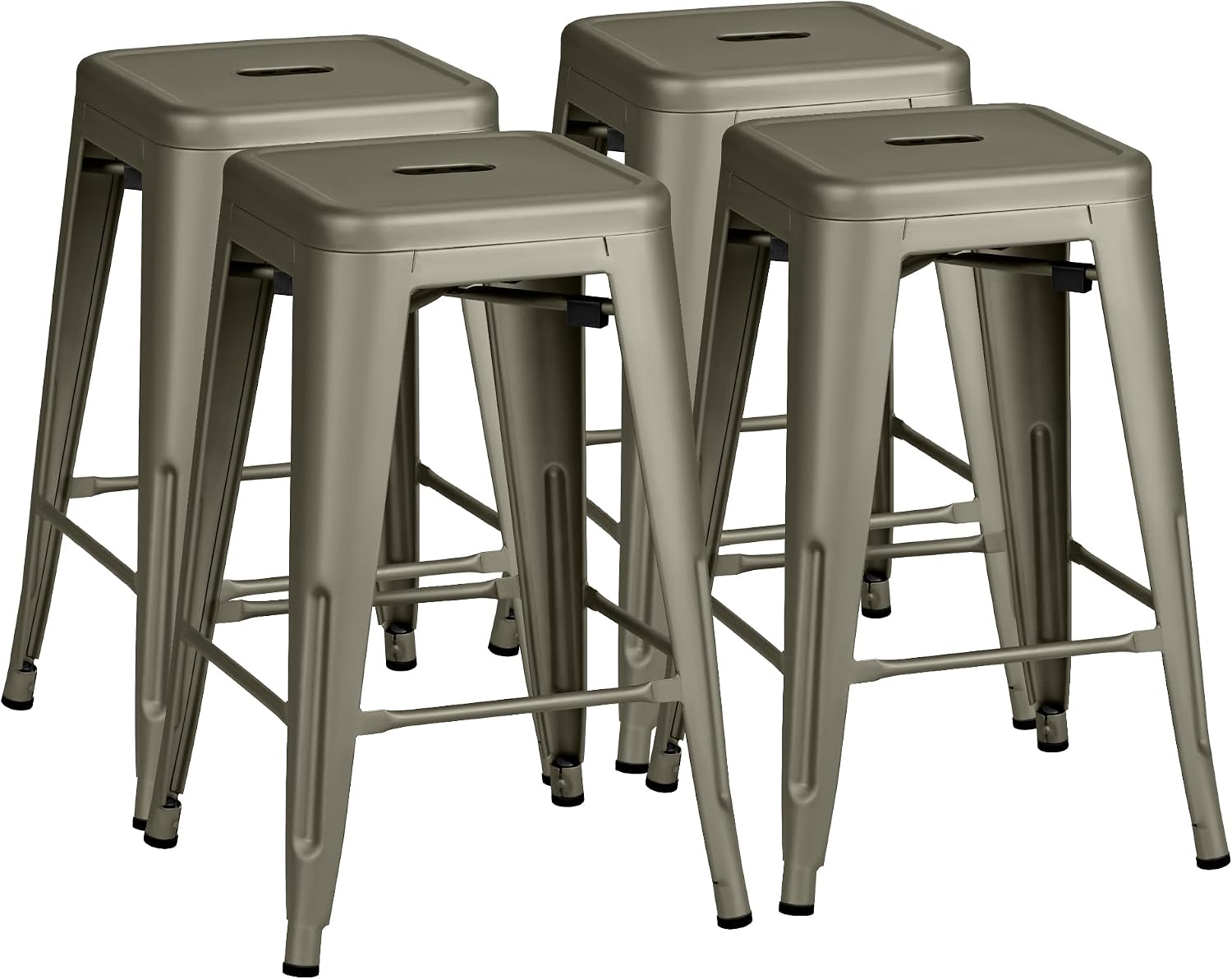 24" Gun Metal Bar Stools Set 4