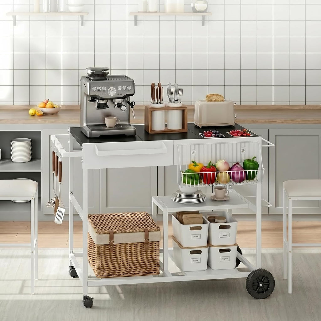 3-Tier Rolling Metal Kitchen Island