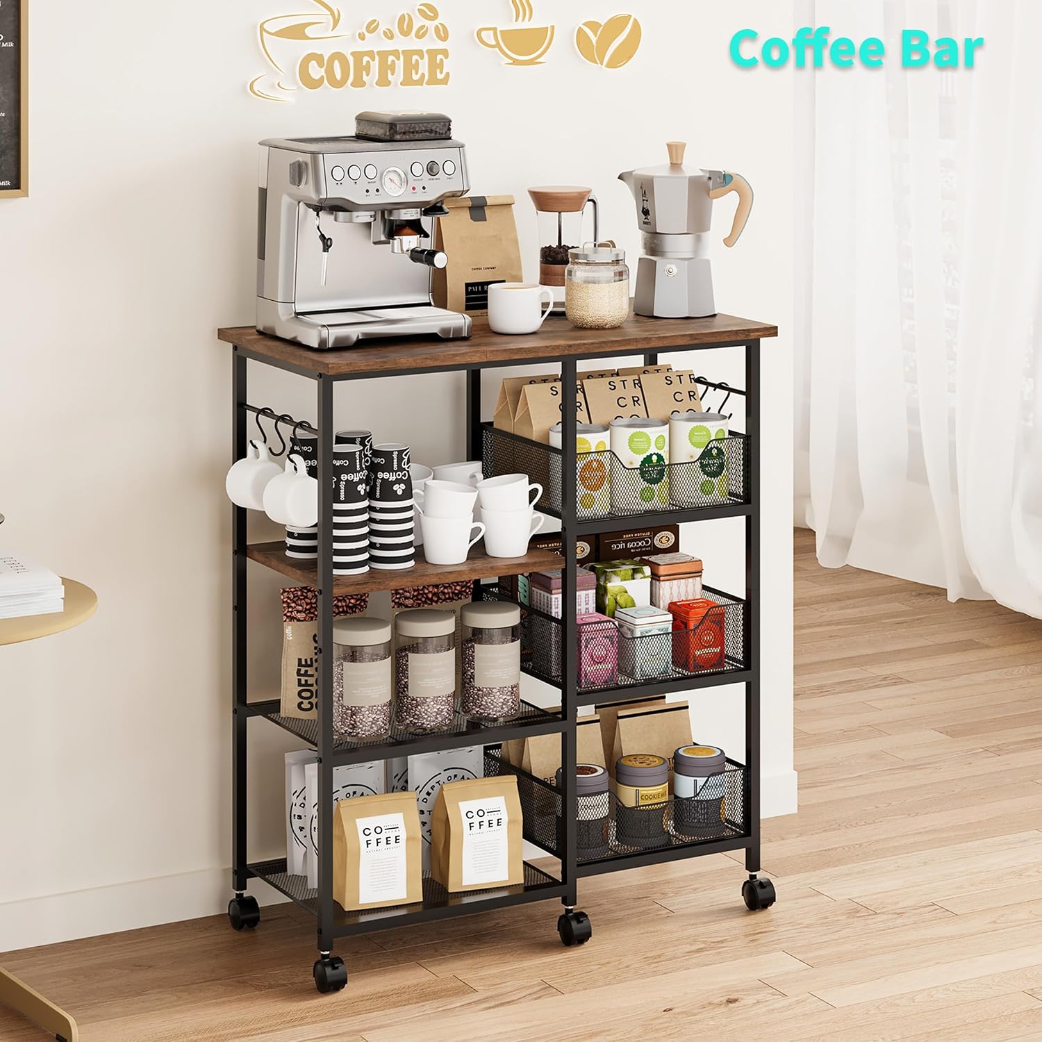Rolling Kitchen Storage Baker's Rack Cart