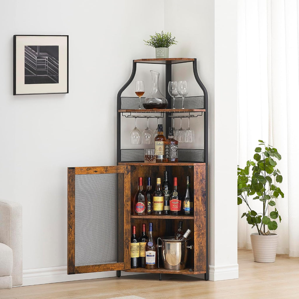 Industrial Retro Brown Corner Wine Cabinet