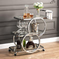 3-Tier Chrome Rolling Bar Cart