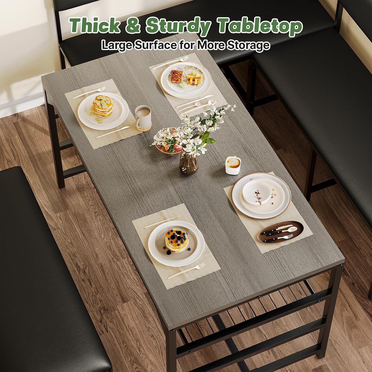 Taupe Corner Breakfast Nook Set