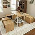 6pc Natural Corner Dining Nook Set