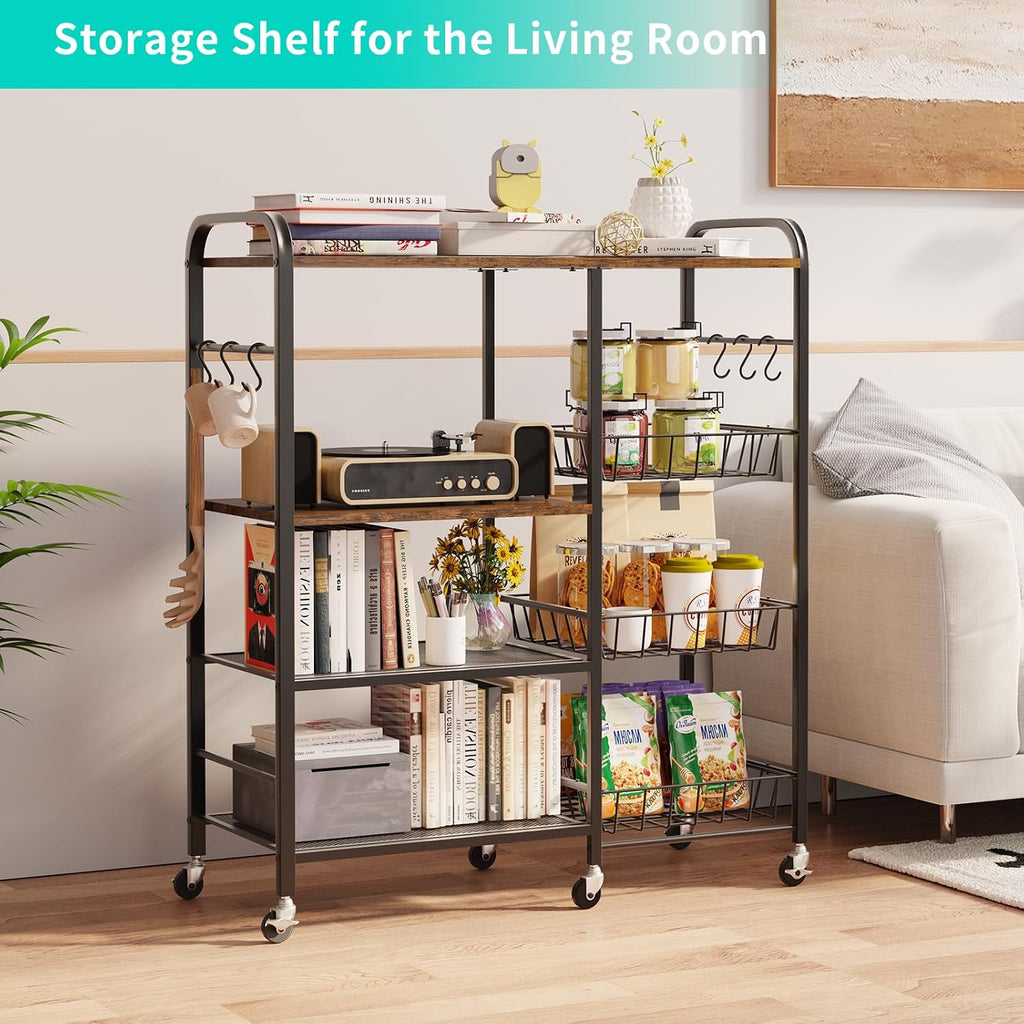 4-Tier Rolling Microwave Storage Cart