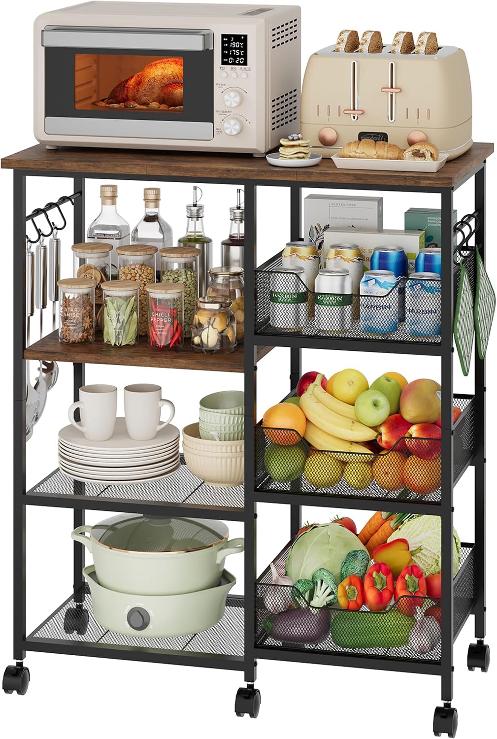 Rolling Kitchen Storage Baker's Rack Cart