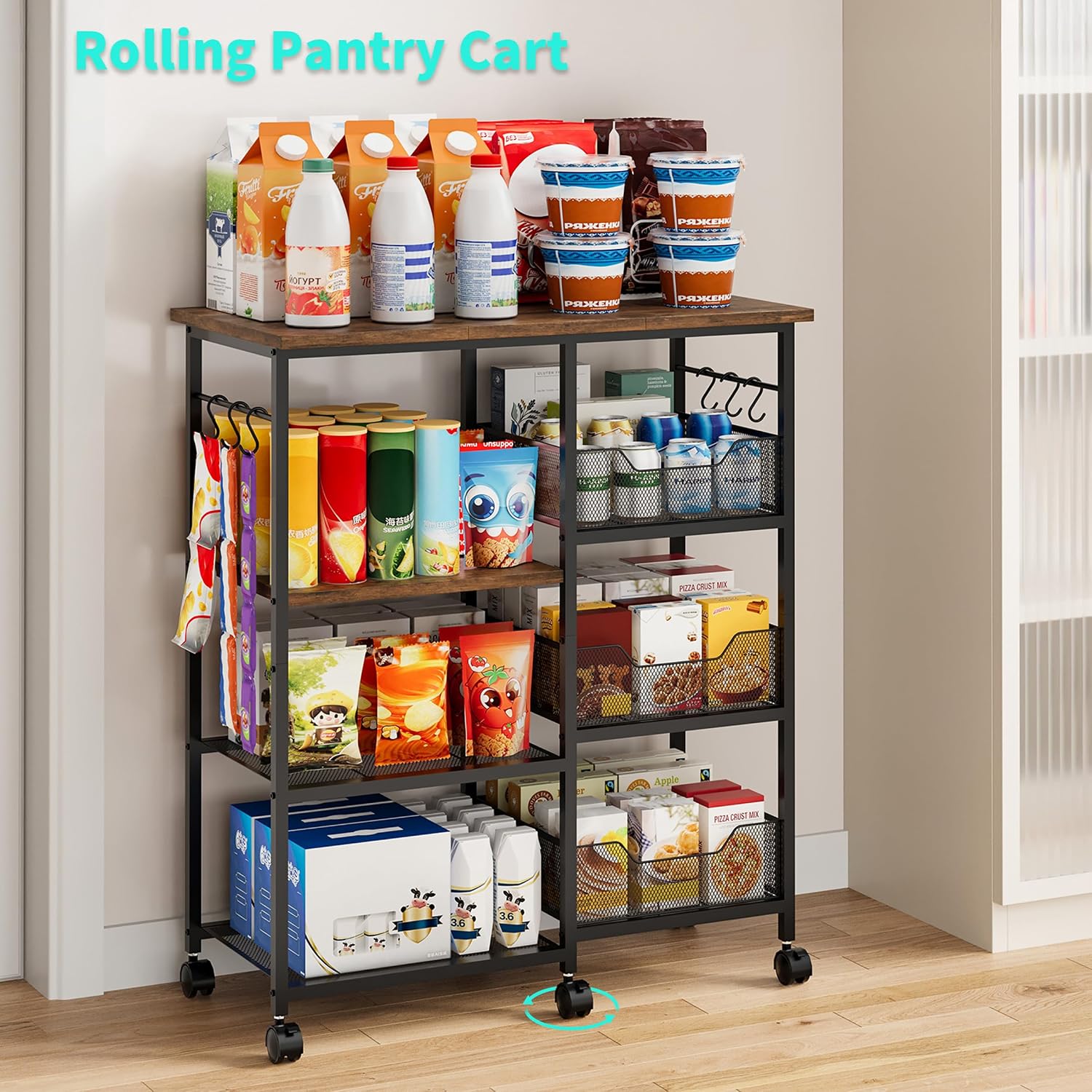 Rolling Kitchen Storage Baker's Rack Cart