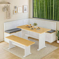 White Storage L-Shape Nook Set