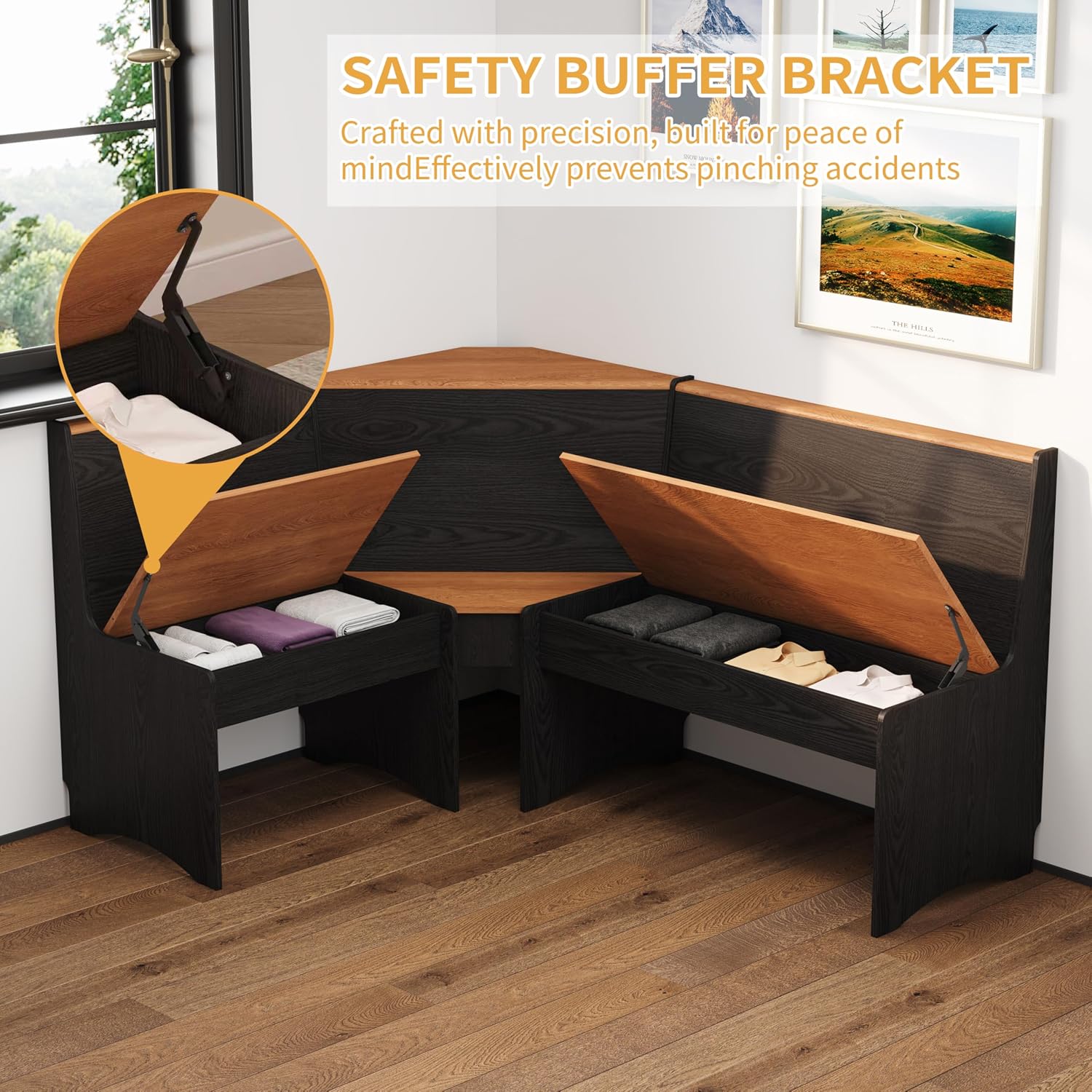 Black Natural Nook Dining Set