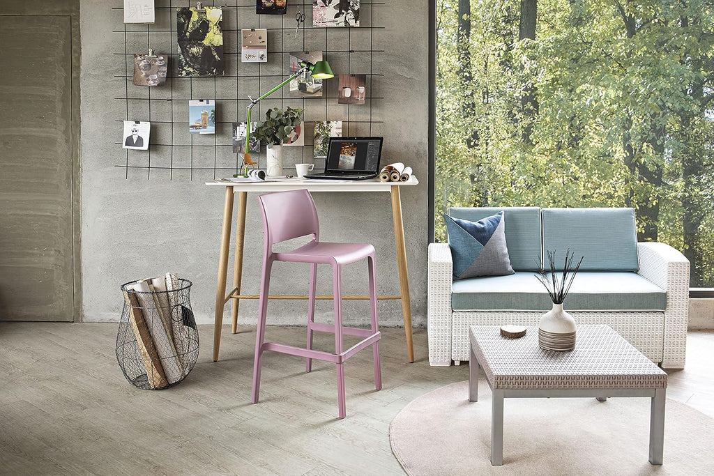 Grey Stackable Counter Stools Set 2
